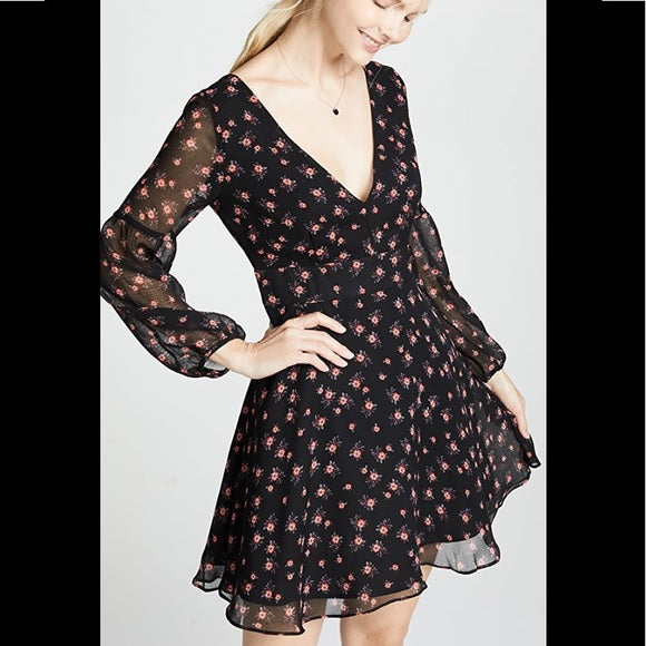 BB Dakota Womens Love in the Afternoon Floral V-Neck Cocktail Dress,Size 2