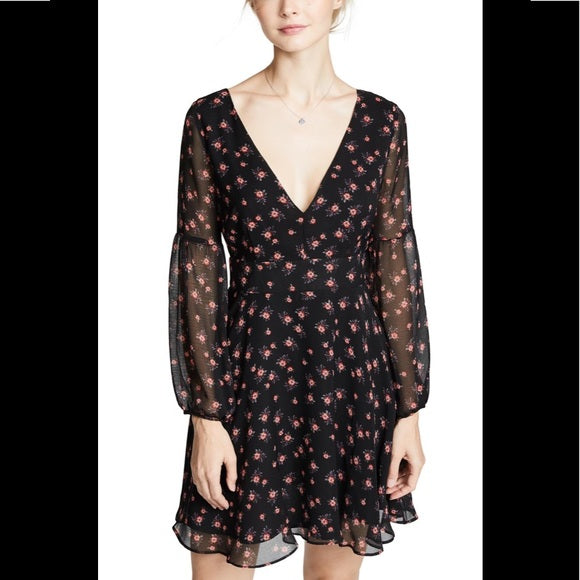 BB Dakota Womens Love in the Afternoon Floral V-Neck Cocktail Dress,Size 2