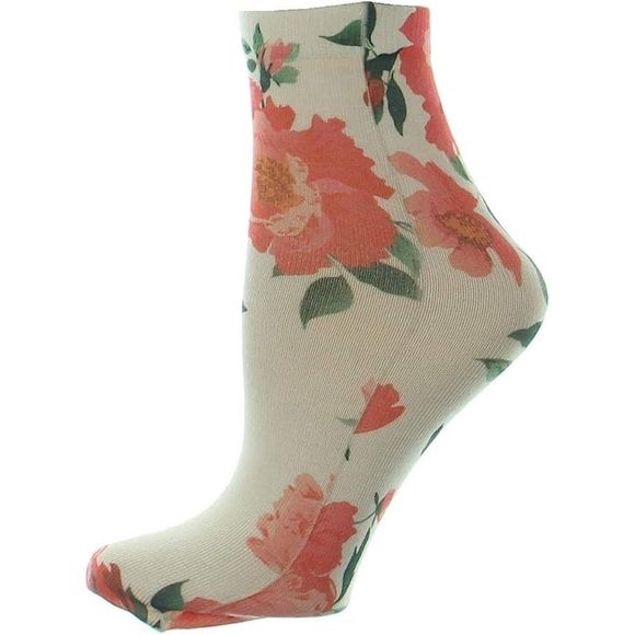 Lot of 3 INC Womens Printed Floral Socks/ Sheer Stripe Ankle Socks, One Size`