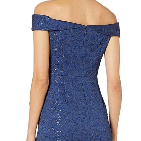 Adrianna Papell Womens Metallic Jacquard Gown Vanessa Jane Adrianna Papell Womens Metallic Jacquard Gown Vanessa Jane