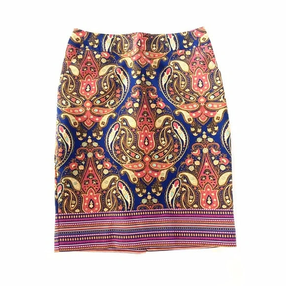 Merona Paisley Pencil Skirt, Size 4