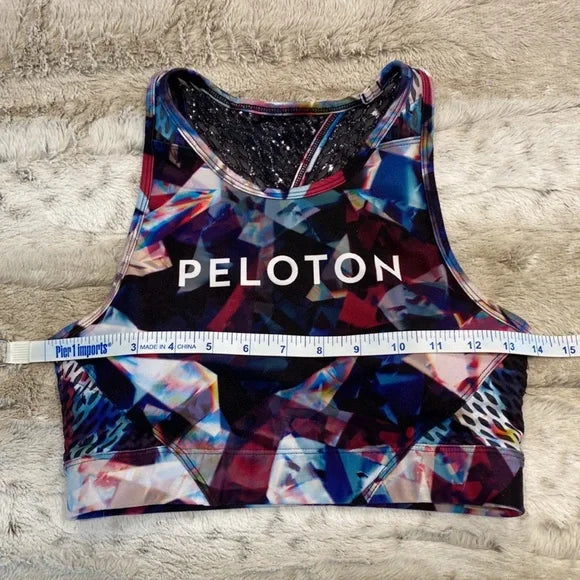 Peloton Women’s Jewels in Space High Neck Sports Bra Top, Size Small