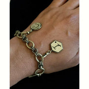CHLOE + ISABEL Tresors Heirloom antiqued brass plated charm bracelet with C and