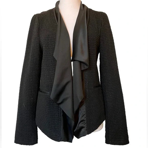 Simply Vera Open Front Tuxedo Blazer, Size Small