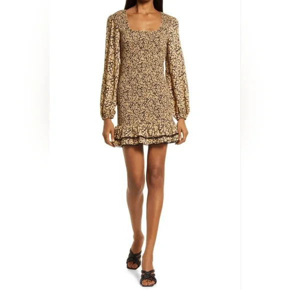 faithfull es saada mini dress NWT Faithful The Brand Floral Smocked Mini