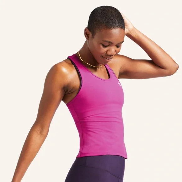 Peloton Pink Cadent Cropped Racer Tank Top, XL