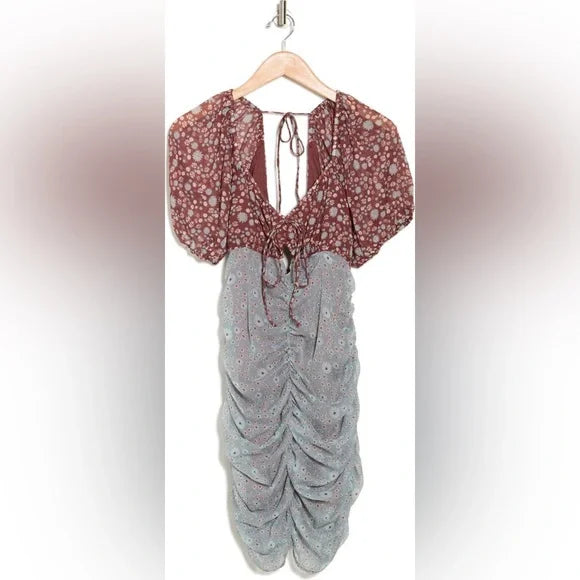 Free People Tessa Floral Print Ruched Dress, Size Medium Vanessa Jane Free People Tessa Floral Print Ruched Dress, Size Medium Vanessa Jane