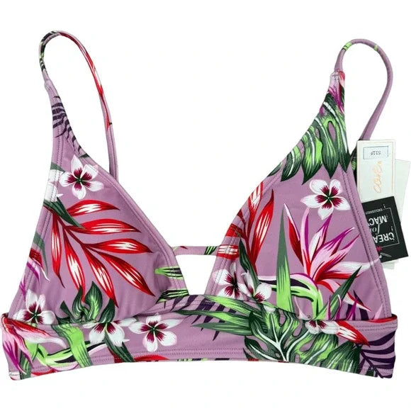 Salt+ Cove Juniors Printed Front-Tab Bikini Top, Size Medium