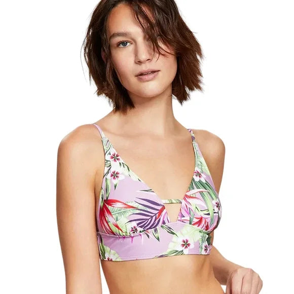 Salt+ Cove Juniors Printed Front-Tab Bikini Top, Size Medium