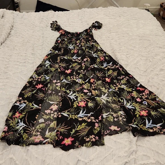 Beautiful black tropical print Raviva dress size Small