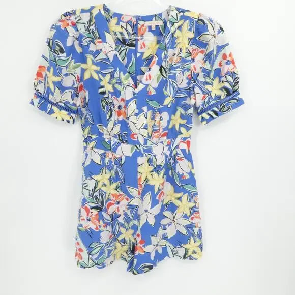 Skies Are Blue Floral Romper, Size Medium