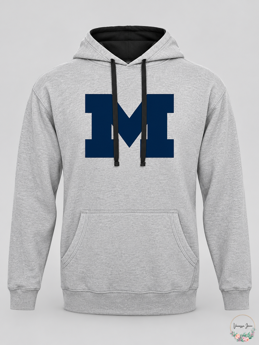 Michigan Wolverines gray pullover hoodie stock