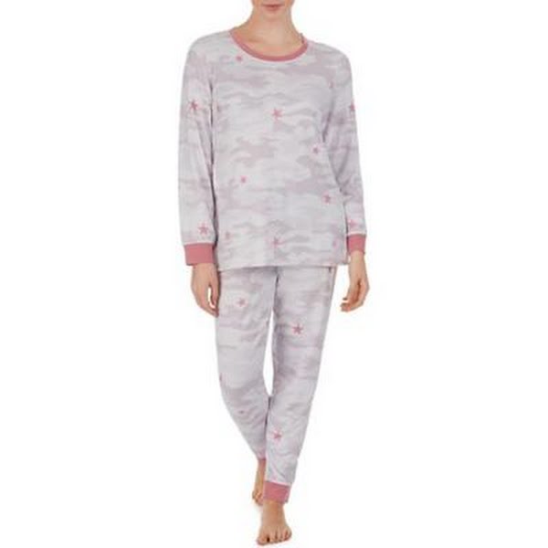 Cuddl Duds Printed Top & Jogger Pants Loungewear Set, Size Medium