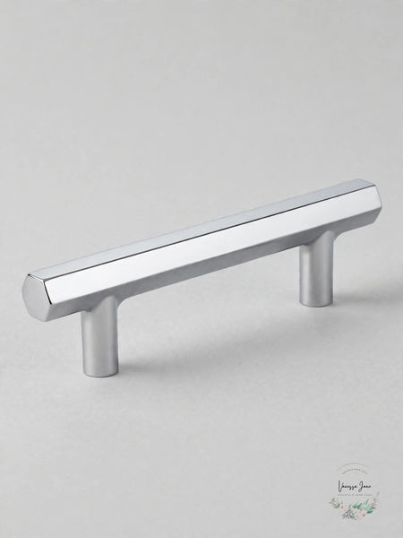 Emtek Mod Hex Bar Cabinet Pull – 6 in Center-to-Center — 6 in/Polished Chrome