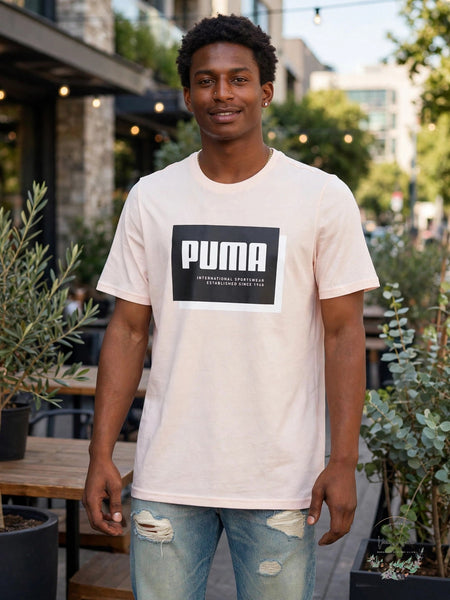 Puma Men Cloud Pink Summer Court T-Shirt - lifestyle model