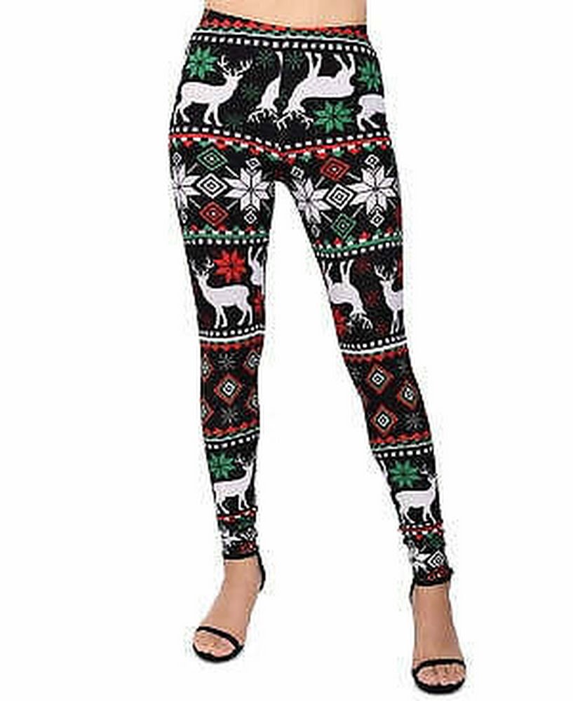 Planet Gold Juniors' Printed Holiday Leggings