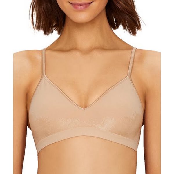 Hanes Womens Ultimate Comfy Support 2 Ply Wirefree Bra in Beige (HU11) | Size S