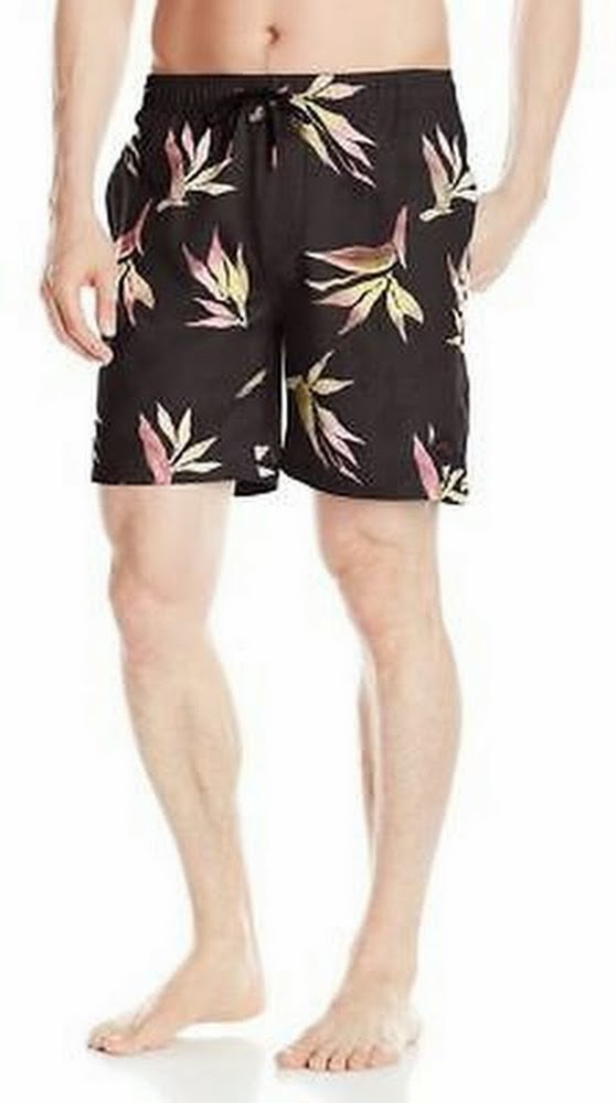 Rusty Men's Blade Elastic Boardshort, Black, Size 38