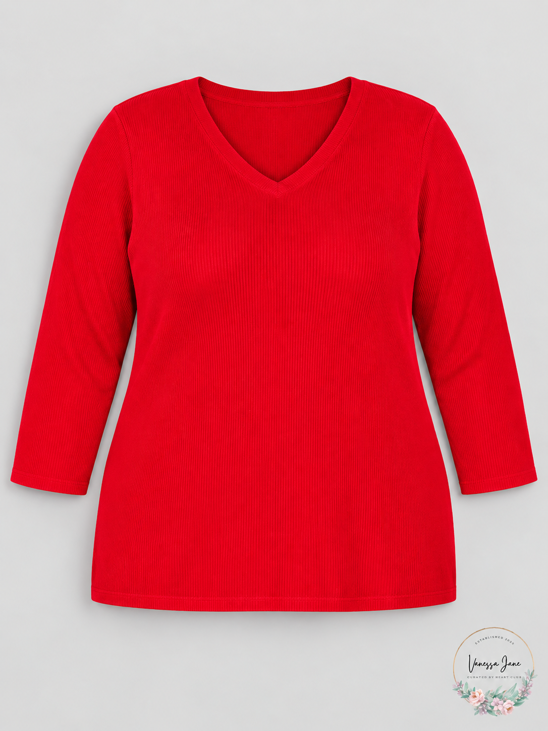 Karen Scott Women's Plus V-Neck Ribbed Pullover Sweater 1X Red