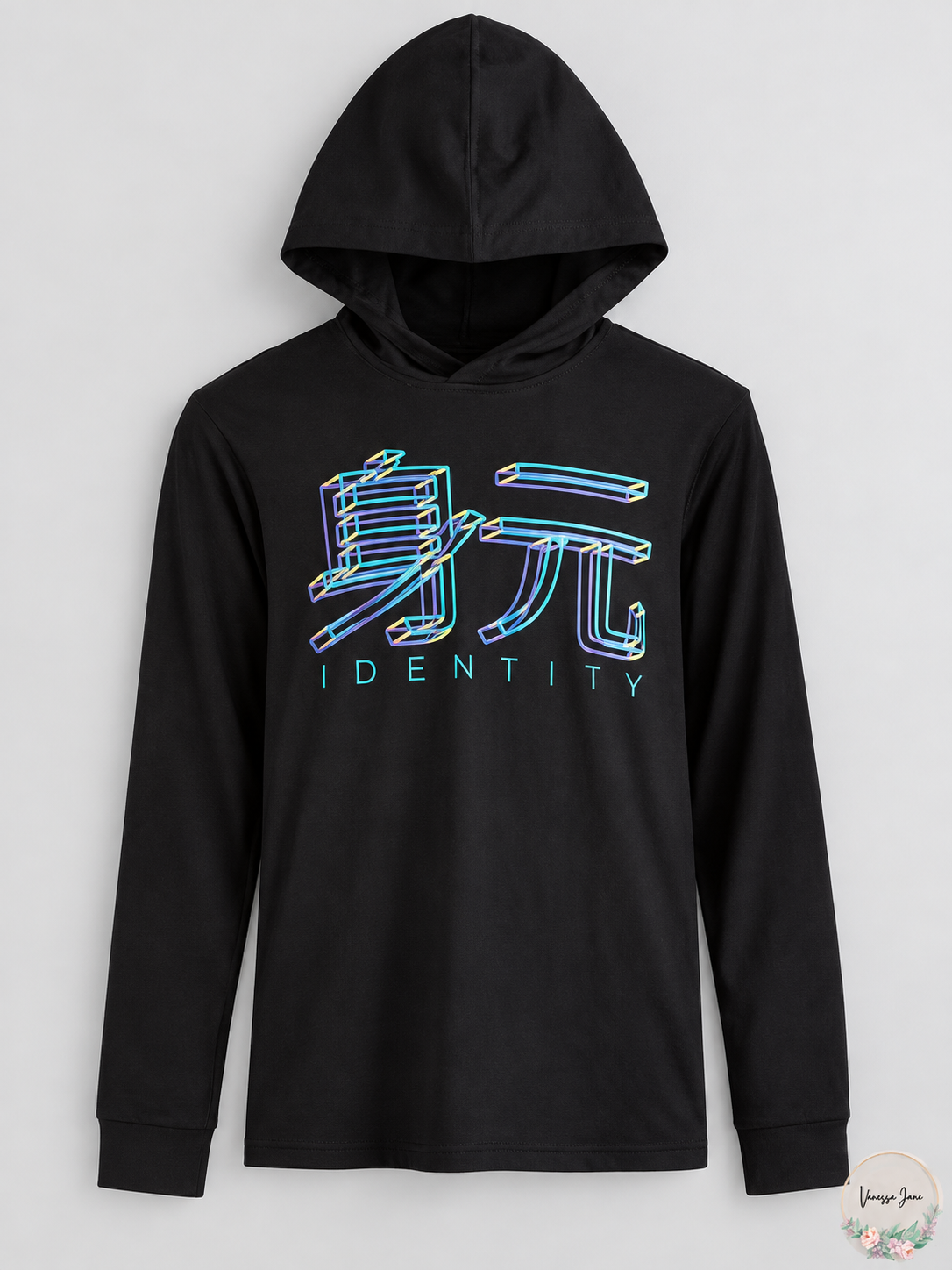 Ideology Boys' Graphic Long-Sleeve Hooded T-Shirt L XL Teal Blue Black