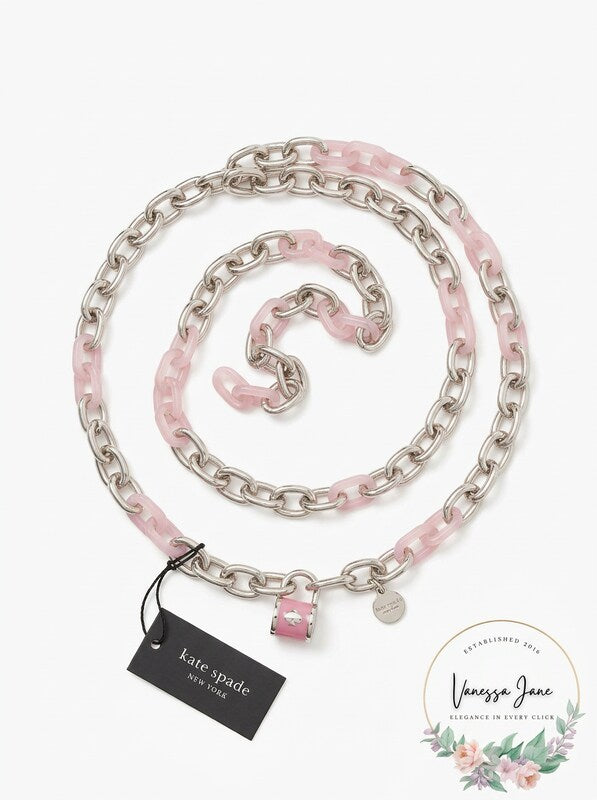 Kate Spade New York Lock and Spade Chain Link Belt, L/XL