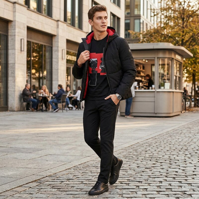 Michael Kors Mens Kors X Tech Travel Jacket, Medium