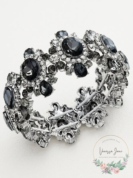 Charter Club Silver-Tone Crystal Stretch Bracelet