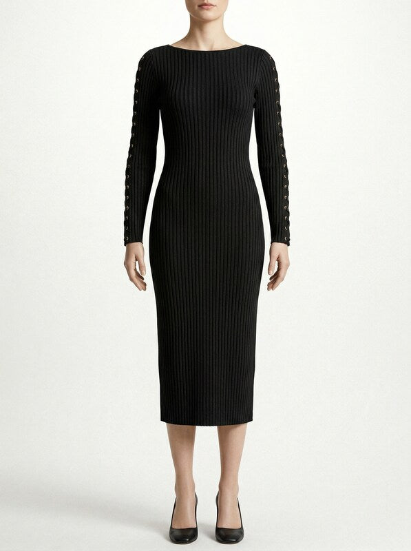 Jennifer Lopez Women's Midnight Romance Lace Up Sleeve Dress, Size 6