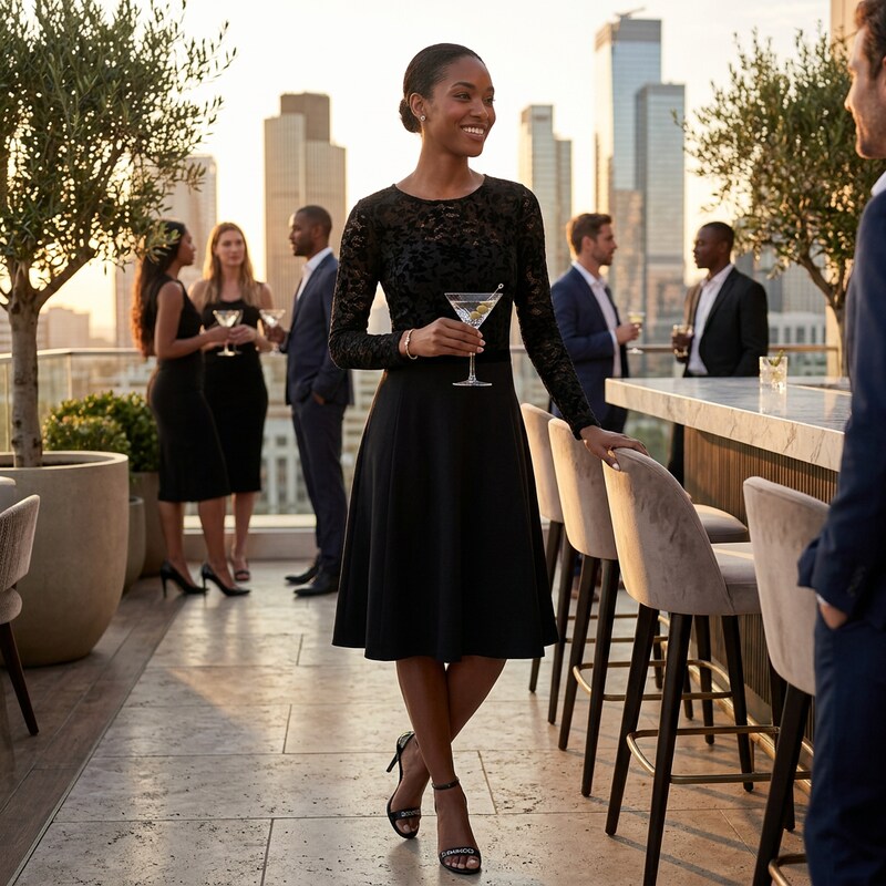 Lauren Ralph Lauren Lace-Bodice Dress, Size 16P