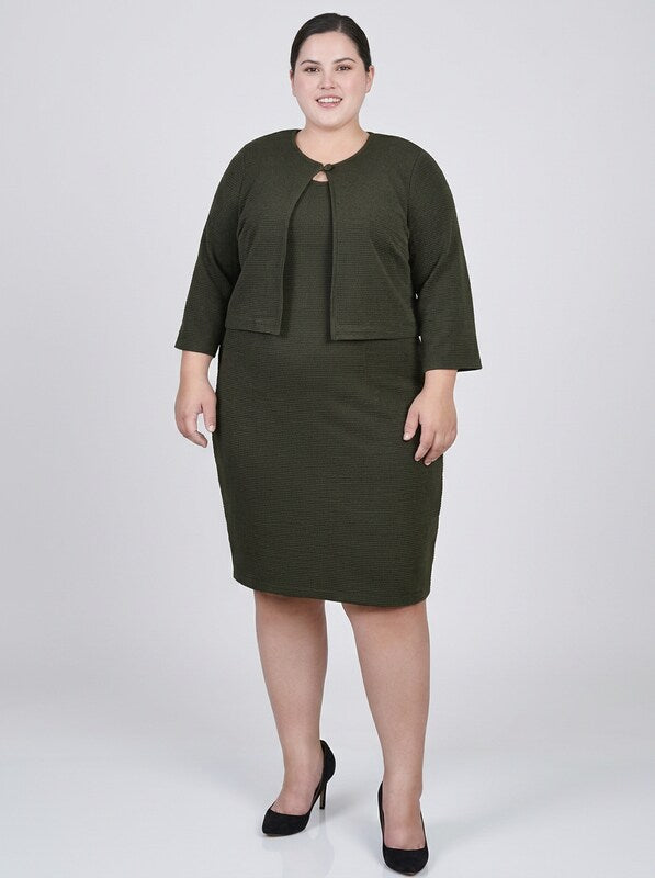 Ny Collection Plus Size Textured 3/4 Sleeve Blazer, Size 20W