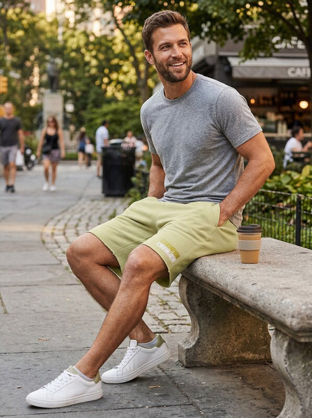 Champion Mens Yellow Drawstring Flat Frong Logo Graphic Classic Fit, Size Large