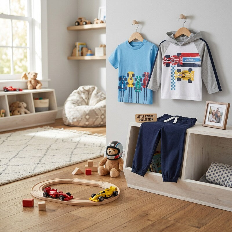 Kids Headquarters Baby Boys 3-Pc. Race Car Tee and Jogger Pants Set, 24 Months