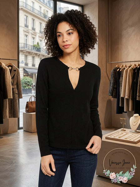 INC V-Neck Hardware Top, Size XS