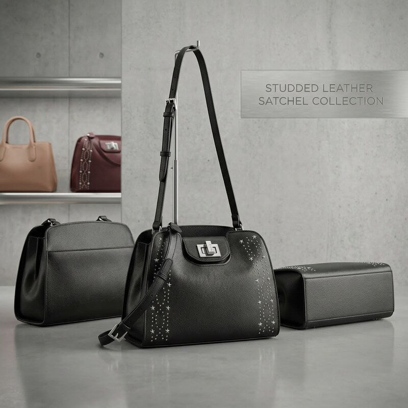 Calvin Klein Clementine Mercury Leather and Celestial Stud Embellished Crossbody