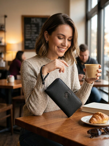 Guess Digital Zip-Around Wallet, Black