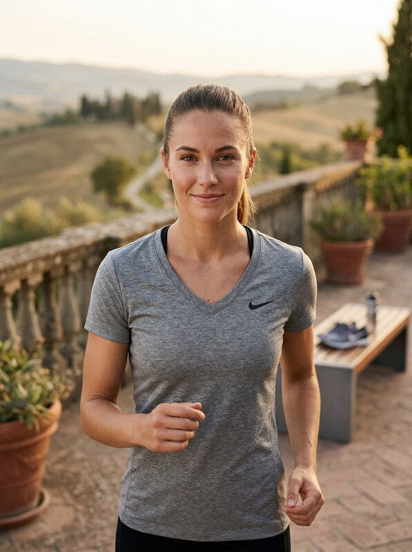 Nike Women's Training Short Sleeve Top, Gray, Size Small