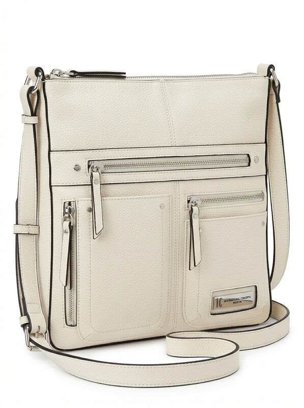 International Concepts Riverton Small Messenger Crossbody - Vanilla/Silver