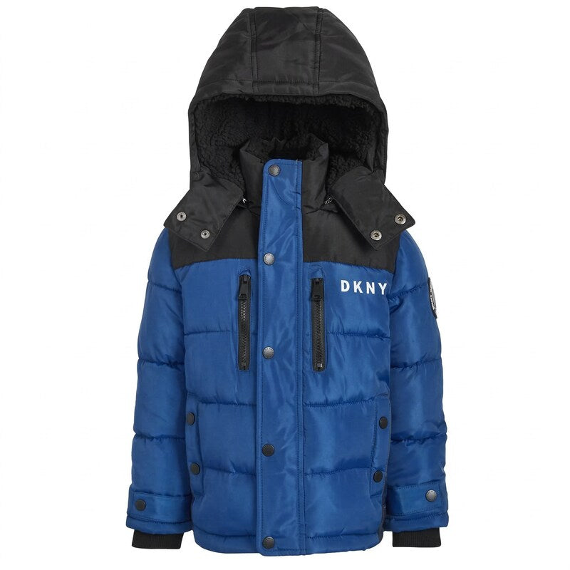 Dkny Little Boys Faux-Fur-Trim Puffer Jacket, Size 5/6