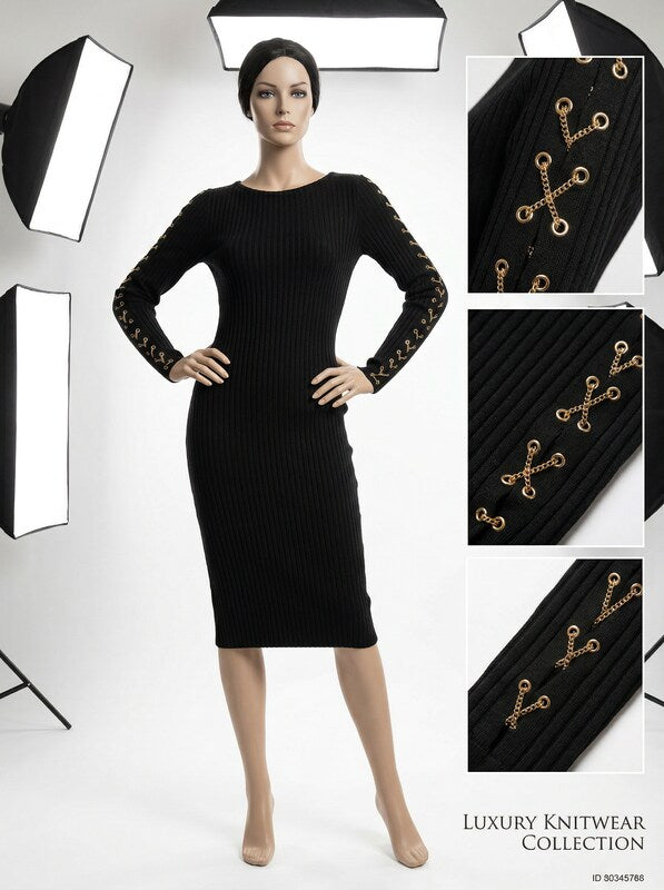 Jennifer Lopez Women's Midnight Romance Lace Up Sleeve Dress, Size 6