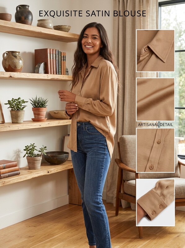 Banana Republic Petite Silky Oversized Shirt, Size Large