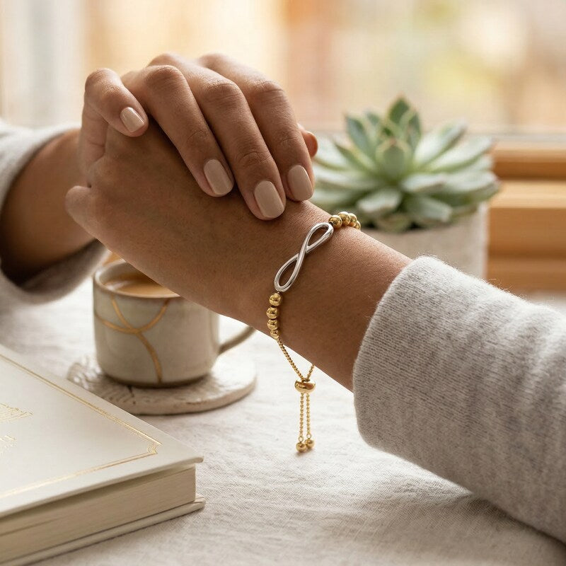 Giani Bernini Two-Tone Beaded  Bolo Bracelet in Sterling Silver/18k Gold-Plate