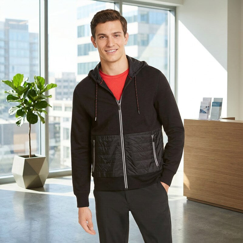 Michael Kors Men's Kors X Tech Padded Full-Zip Hoodie, Medium