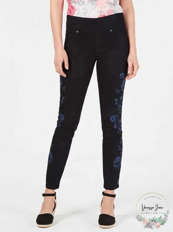 Style & Co Floral-Print Skinny Jeans, Size PL