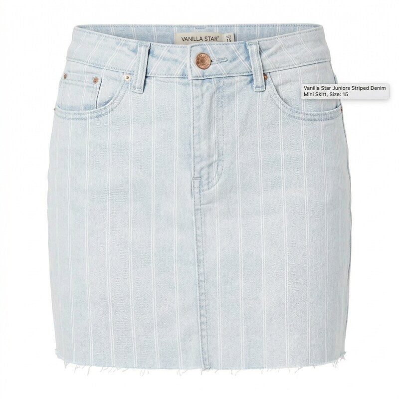 Vanilla Star Juniors Striped Denim Mini Skirt Size 15