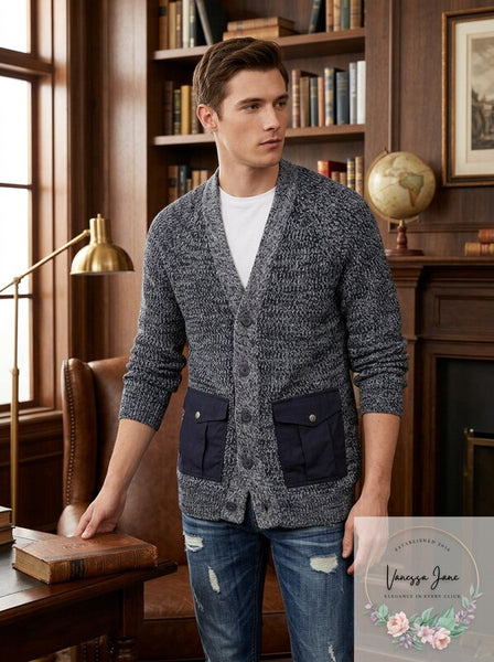 American Rag Mens Sweater Cardigan Textured Knit, Size Medium