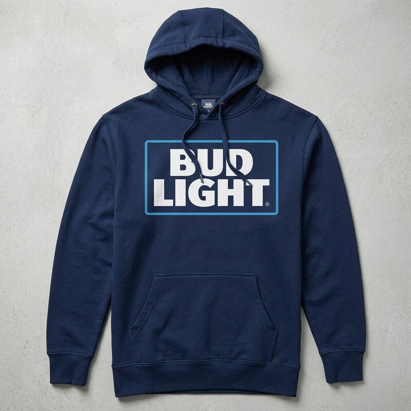 Bud Light Logo Mens Hoodie, Size Small