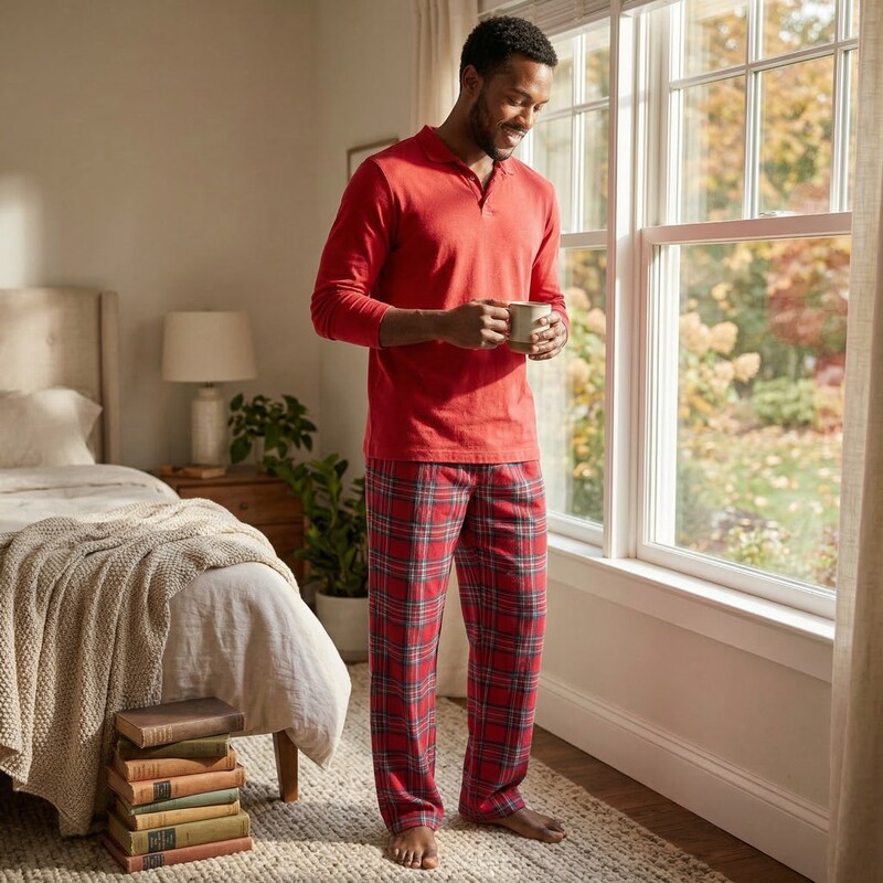 Matching Mens Mix It Brinkley Plaid Family Pajama Set, Size XXL