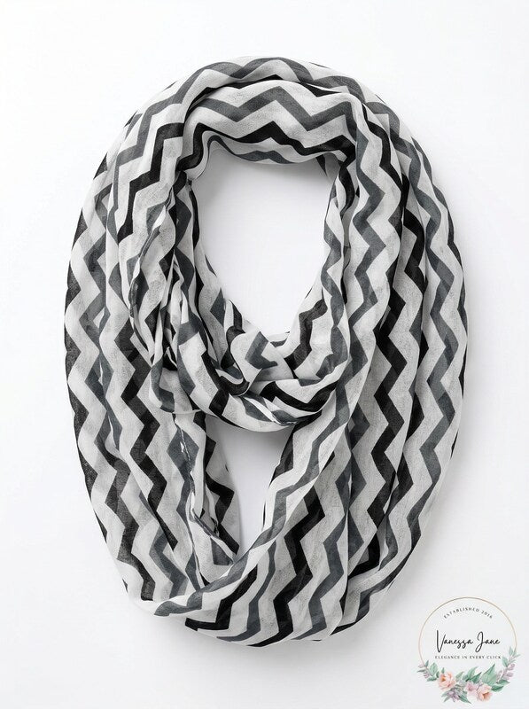 Lavello Chevron Striped Infinity Scarf