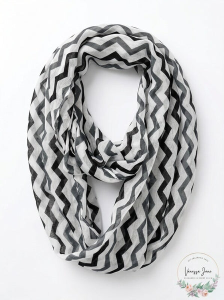 Lavello Chevron Striped Infinity Scarf