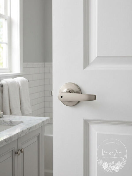 Kwikset 300DL 15 6AL RC Delta Satin Nickel Privacy Bed/Bath Door Lever
